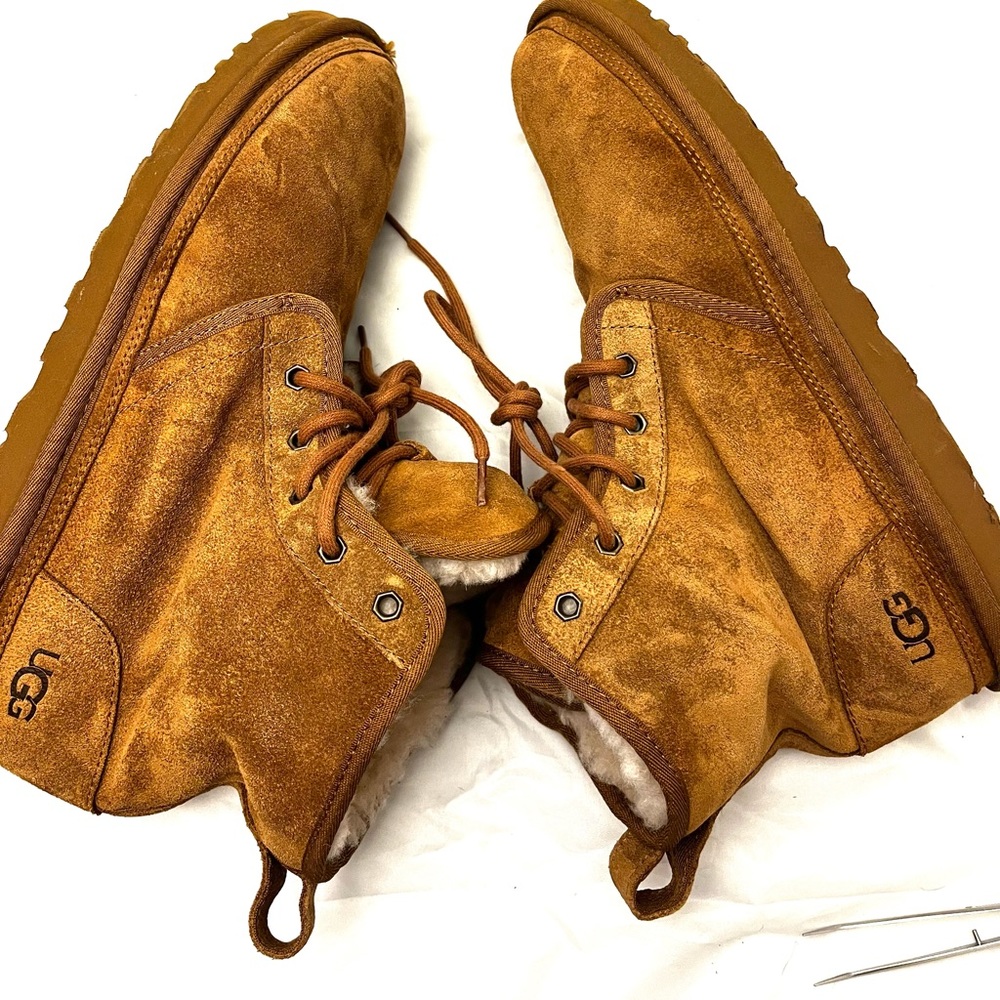 Ugg Men’s Neumel Chukka Chestnut Boots sz 12 flawed - Picture 9 of 15